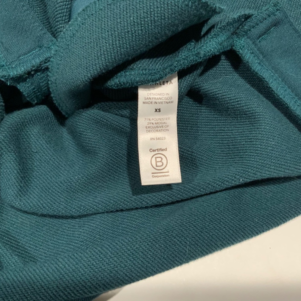 Athleta Oceanic Teal Crosstown Track Long Sleeve Sweatshirt Dress - Picture 6 of 8